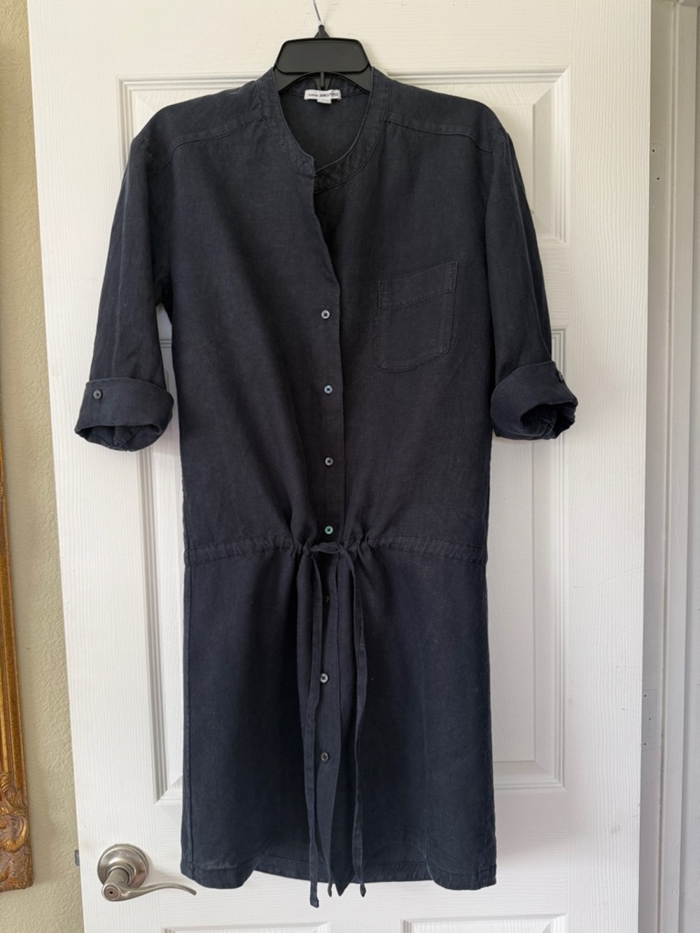 James Perse 100% Linen Navy Blue Shirt Dress, size 3
